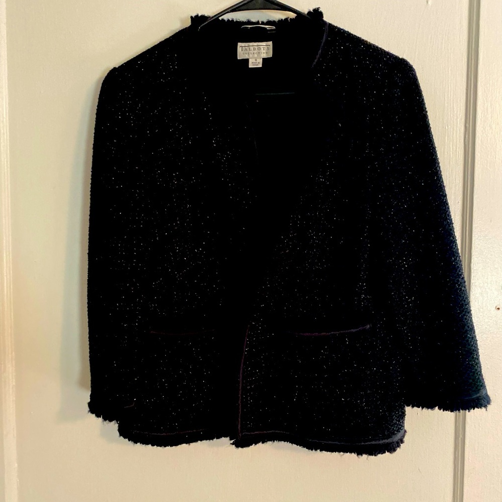 Talbots Black sparkle dinner jacket size 8